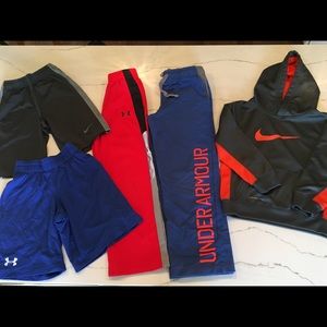Boys Nike & Under Armour 5pc Sport Bundle